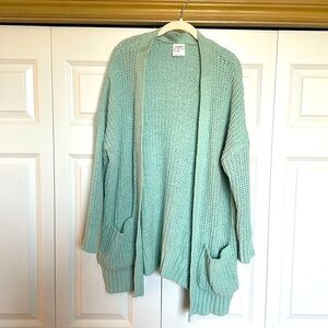Light green/blue knit cardigan